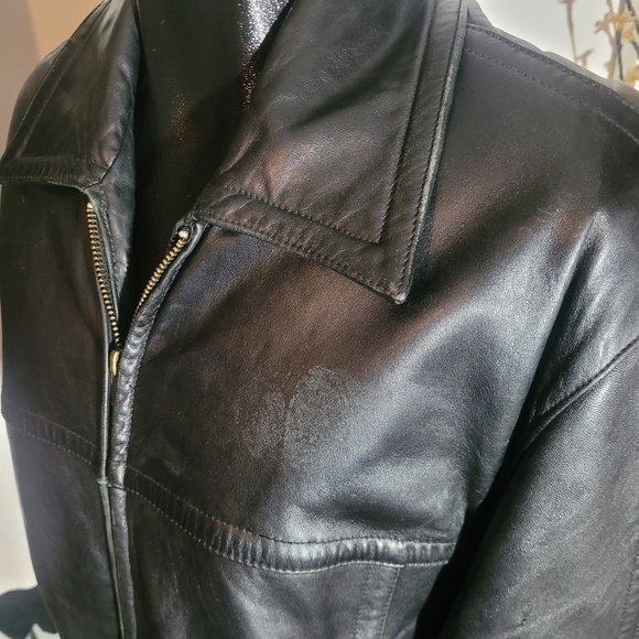 Danier Mens Black Leather Jacket M - Picture 8 of 8